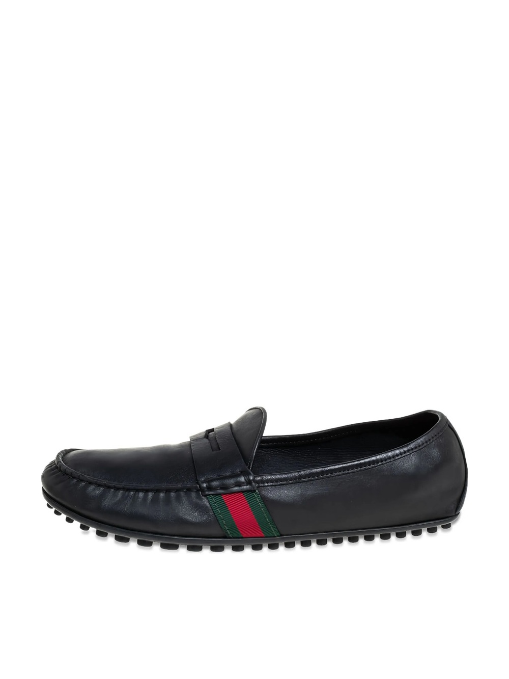 Gucci Web-trimmed Loafers Men Black Size 9.5